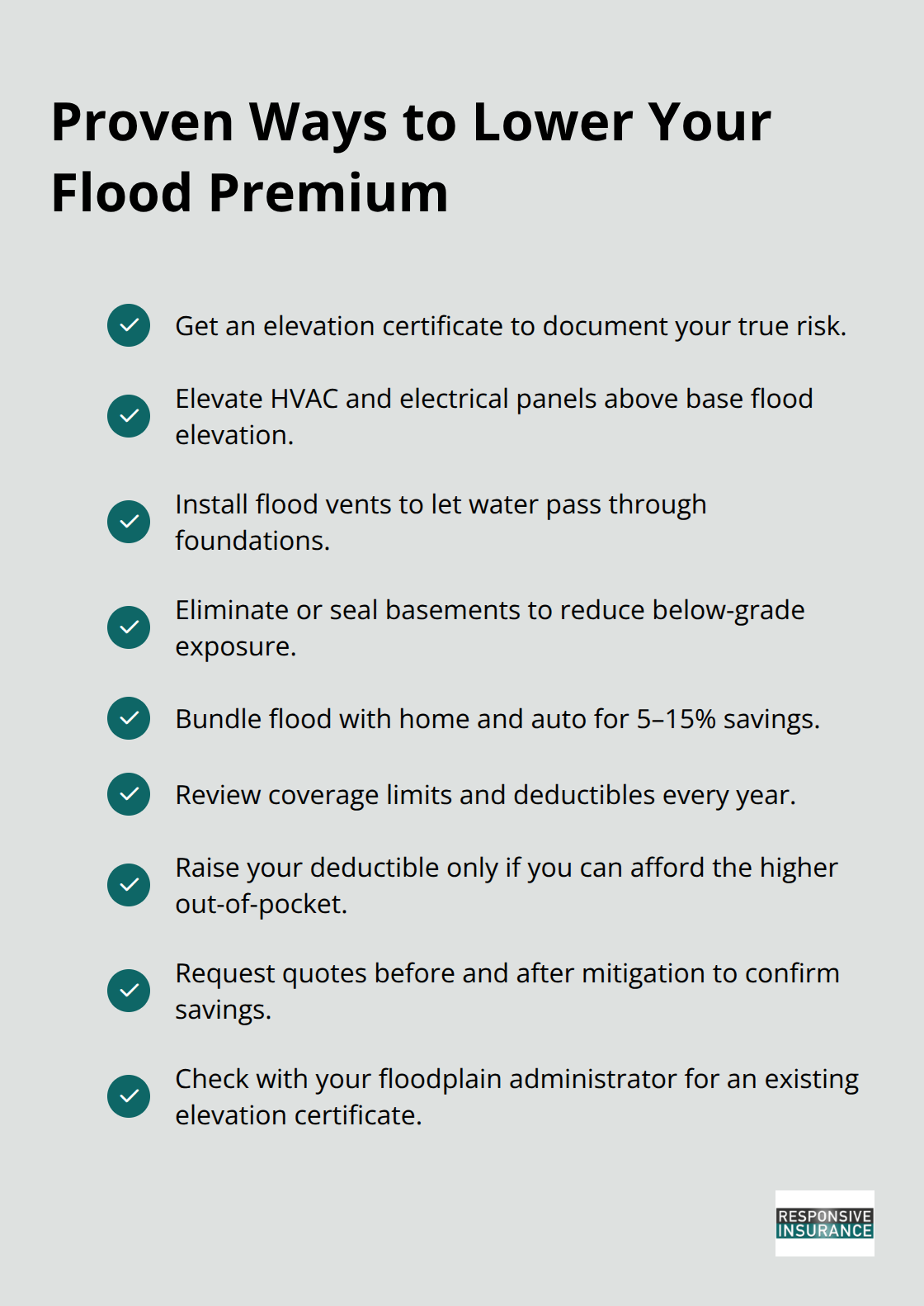 Actionable steps to reduce flood insurance premiums for Florida homeowners. - Florida flood insurance options