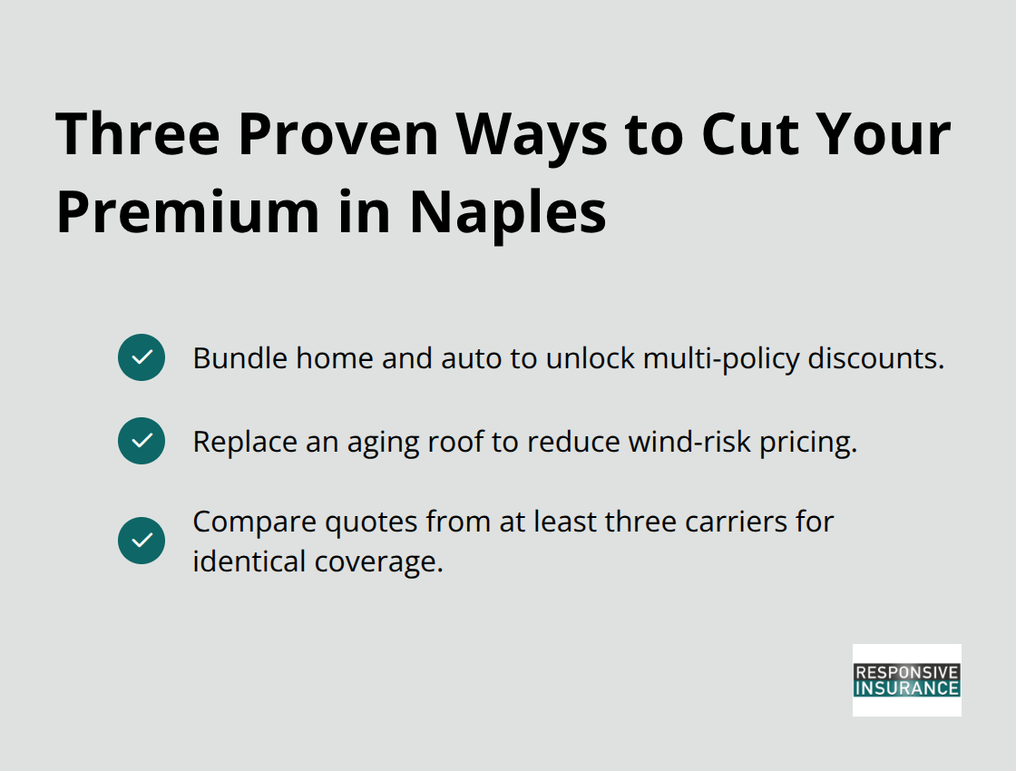 Checklist of top savings strategies for Florida homeowners: bundle, improve risk, and compare quotes. - Florida home insurance guide