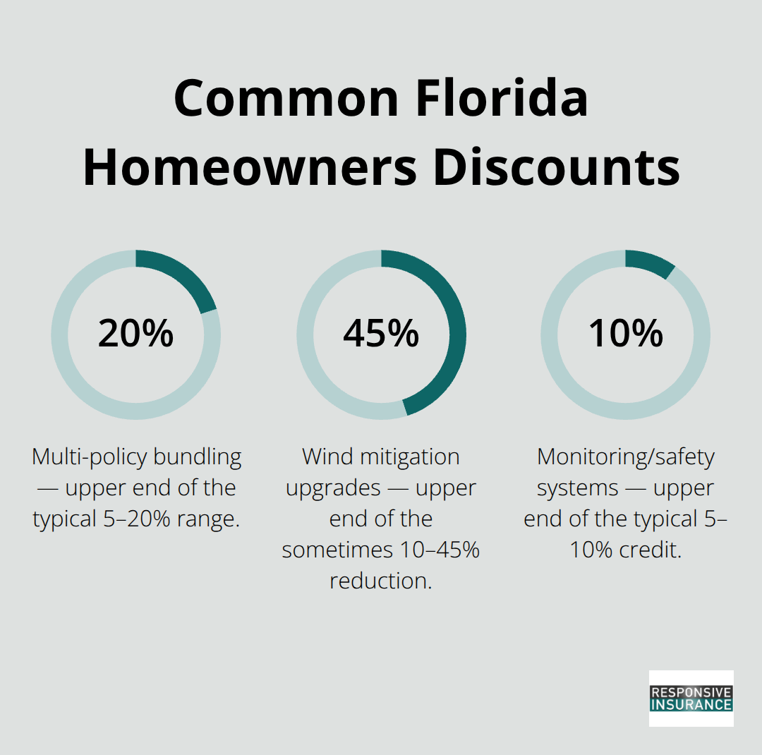 Typical discount ranges available to Florida homeowners - Florida homeowners policy guide