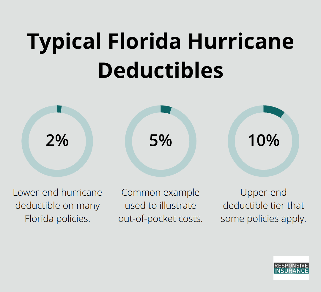 Visualization of common hurricane deductible percentages on Florida homeowners policies - Florida hurricane insurance requirements