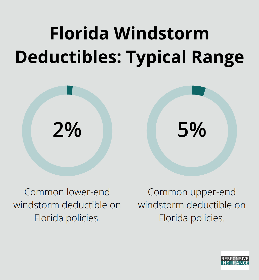 Chart showing common windstorm deductible percentages on Florida rental property policies - Naples rental property coverage