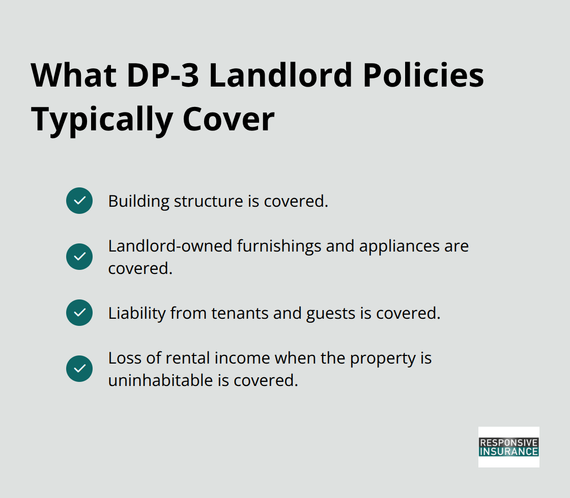 Checklist of coverages included in typical Florida DP-3 landlord insurance policies