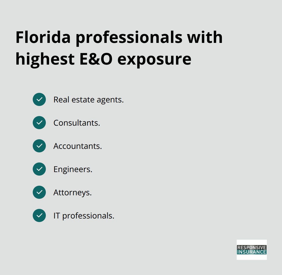 List of professions with the highest exposure to negligence claims in Florida