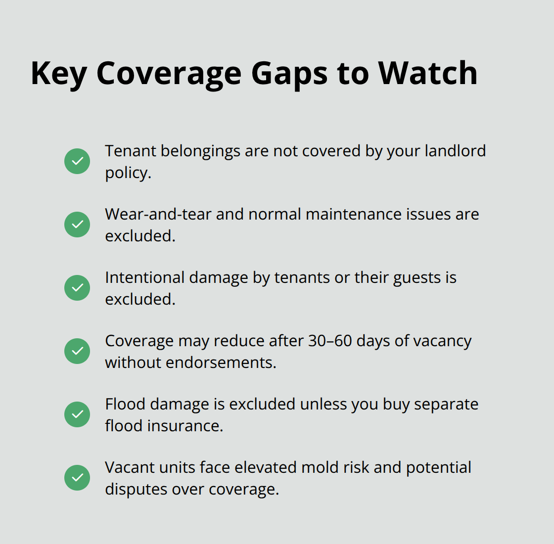 Checklist of landlord insurance gaps and exclusions for Naples property owners - what does landlord insurance cover